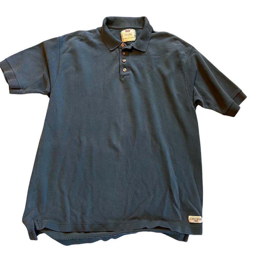 Levi Authentic Jeanswear Vintage Polo Shirt. Green. Size Large